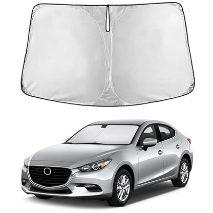 EcoNour Windshield Sunshade Compatible for Mazda 3 2014-2024 2025 2026, Sun Visor for Front Windshield & Window Sun Shade Cover, UV Heat Blocker & Protector, Car Accessories - size: For Mazda 3 (2014-2026)