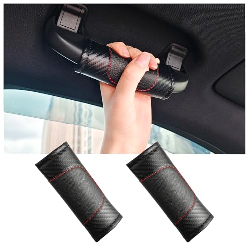 Stacool 2PCS Carbon Fiber Car Door Handle Protector,Car Door Handle Scratch Protector for Decorations,Universal Interior Accessories (Carbon Fiber Black)