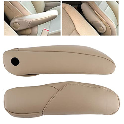 2Pcs Car Seat Armrest Handle Cover, Microfiber Leather Seat Armrest Car Interior Accessory Fit for CRV 2010-2017(Beige) - color: Beige