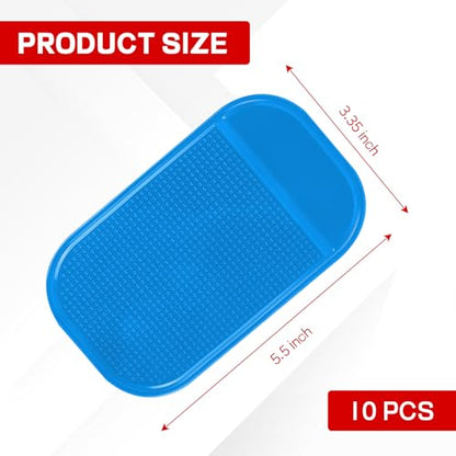 10PCS Car Dashboard Non-Slip Mat, Multifunctional Anti-Slide Sticky Pad for Auto Dashboard, Anti-Slip Dash Pad for Cell Phone, Radar Detector, Keys, Glasses, GPS, Coins (Blue) - color: Blue