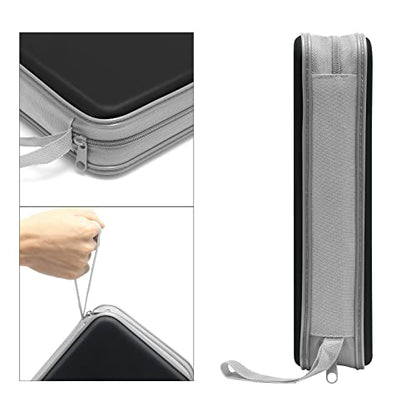 Siveit CD Case, DVD Case Holder 96 Capacity Hard Plastic CD DVD Disc Cases Storage Binder Wallet for Car Home Office Travel (Black) - color: Black