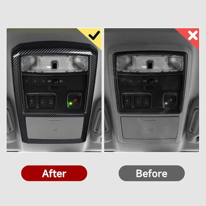 Car Reading Light B ABS Sticker Carbon Fiber Decal Cover Interior Trim Accessories for Toyota 4Runner SUV 2010-2025 Black - color: Reading Light B