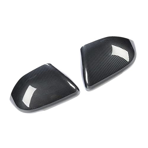 Door Wing Rearview Side Mirror Cover Caps, Pair Exterior Rear View Mirror Housing Door Wing Mirror Cover Cap, Compatible with Ford Explorer 2020-2022, Carbon Fiber, 2 PCS