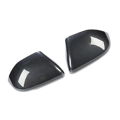 Door Wing Rearview Side Mirror Cover Caps, Pair Exterior Rear View Mirror Housing Door Wing Mirror Cover Cap, Compatible with Ford Explorer 2020-2022, Carbon Fiber, 2 PCS