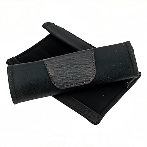 Set of Soft Auto Seat Belt Cover Seatbelt Shoulder Pad 2 PCS for a More Comfortable Driving Compatible with All Cars Black - color: Black