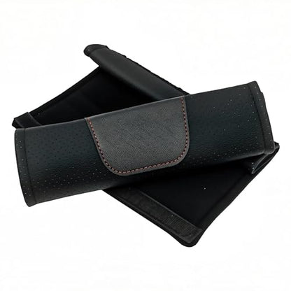 Set of Soft Auto Seat Belt Cover Seatbelt Shoulder Pad 2 PCS for a More Comfortable Driving Compatible with All Cars Black - color: Black