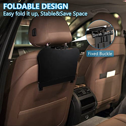 Car Seat Tray Table - Foldable Car Kids Passenger Roadtrip Eating Food Backseat Travel Trays Dinning Working Laptop Desk with Non-Slip Pad/Phone/Tablet Holder - size: 17.7" * 15.2"