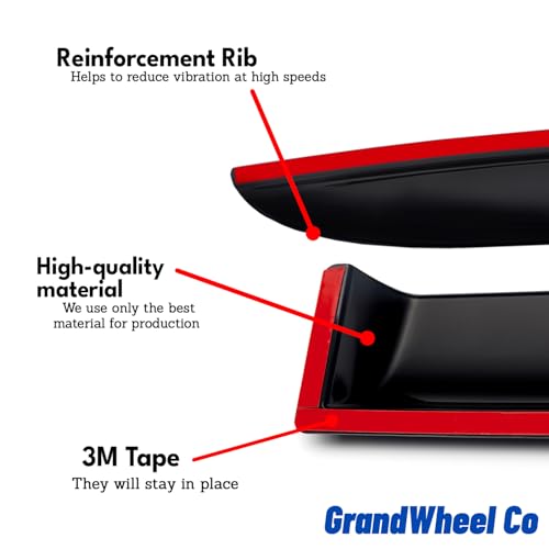 Window Deflectors Smoke Tinted Tape-On Side Window Vent Visor Deflectors Rain Guards Compatible with Toyota RAV4 2013-2018 - 4pcs. GW0050 - color: Black