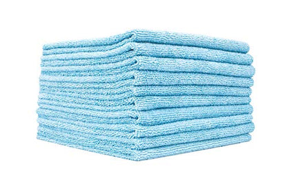 The Rag Company - Edgeless 300 - Microfiber Detailing Towels, Perfect for Removing Polishes, Sealants, and Glaze; Great for Interior Cleaning and Dirty Jobs; 300GSM, 16in x 16in, Light Blue (10-Pack) - color: Light Blue