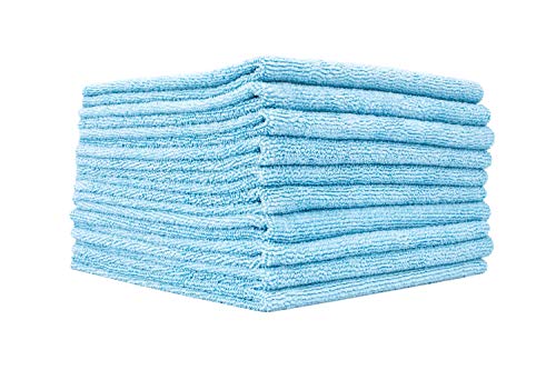 The Rag Company - Edgeless 300 - Microfiber Detailing Towels, Perfect for Removing Polishes, Sealants, and Glaze; Great for Interior Cleaning and Dirty Jobs; 300GSM, 16in x 16in, Light Blue (10-Pack) - color: Light Blue