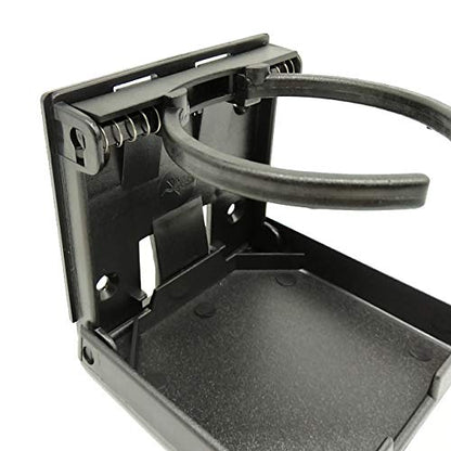 TIHOOD 2PCS Adjustable Folding Drink Holder with Screws/Adjustable Cup Holder for Marine/Boat/Caravan/Car (Black) - color: Black