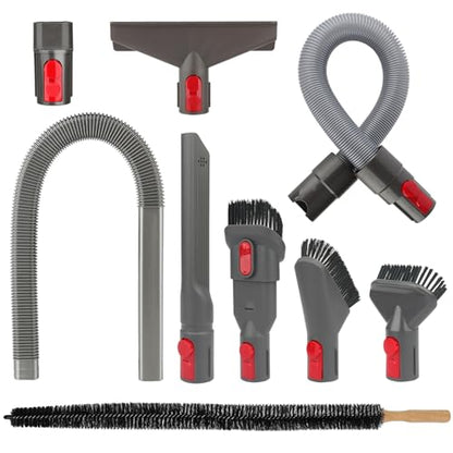 RTop Dryer Vent Cleaner Kit and Attachment Brush Bundle for Dyson Gen 5 V15 V12 V11 V10 V7 V8 Absolute Detect Cyclone Fluffy Mattress Outsize Vacuum Cleaner Accessories Kit Replacement Tools - style: Dryer Hose Bundle Kit Gray