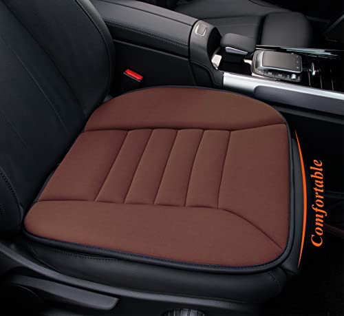 kingphenix Car Seat Cushion with 1.2inch Comfort Memory Foam, Seat Cushion for Car and Office Chair (Brown) - color: Brown, size: Front Seat Cushions