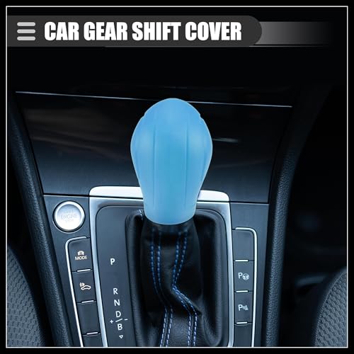Universal Car Gear Shift Cover Comfortable Handbrake Shifter Cover, Anti-Slip, Silicone, Blue, 2 Pcs Durable Material