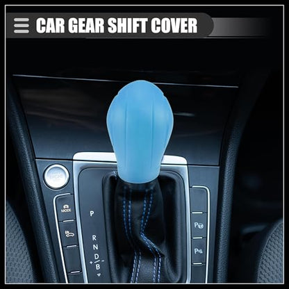 Universal Car Gear Shift Cover Comfortable Handbrake Shifter Cover, Anti-Slip, Silicone, Blue, 2 Pcs Durable Material