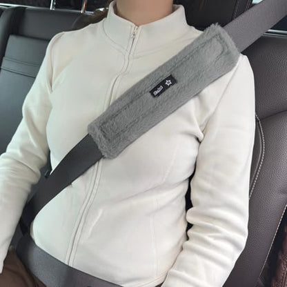 SPRING SEAON Fluffy Auto Seat Belt Cover Pad Soft Universal Car Seat Belt Covers Seat Beat Strap Pad for Shoulder Pad Neck Cushion Protector Car Accessories 2 PCS Grey - color: Grey