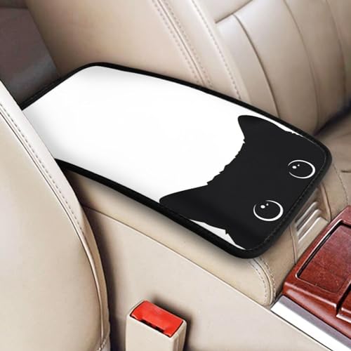 Funny Cat Auto Center Console Cover Universal Car Armrest Pad Waterproof Women Men Automotive Interior Accessories for Most Vehicle SUV - color: Funny Cat
