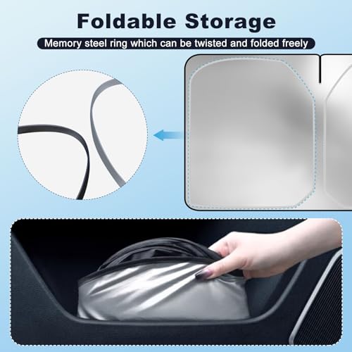 Kairiyard Car Windshield Sun Shade, 240T Thickened Block Heat and Sun Keep Cars Interior, Foldable Automotive Sunshade for Car SUV Truck Front Windshield (57.09x 31.5 inch) - size: 1Pc Windshield Sunshade