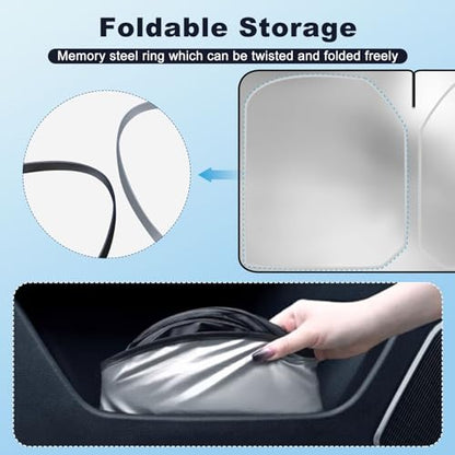 Kairiyard Car Windshield Sun Shade, 240T Thickened Block Heat and Sun Keep Cars Interior, Foldable Automotive Sunshade for Car SUV Truck Front Windshield (57.09x 31.5 inch) - size: 1Pc Windshield Sunshade