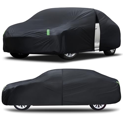 Car Cover Waterproof All Weather for Automobiles Full Exterior Covers Outdoor Rain Sun UV Protection w/Zipper, Size A2 Universal Fit for Honda Civic, Toyota Corolla, Hyundai Elantra,etc(178-186 inch) - size: A2 Fit Seden Length 178 to 188 inch