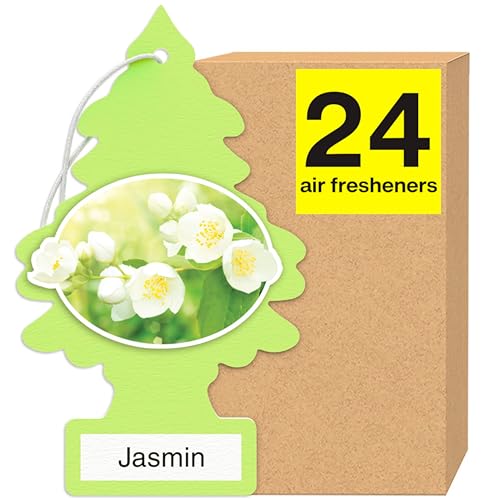 LITTLE TREES Car Air Freshener | Hanging Tree Provides Long Lasting Scent for Auto and Home | 24 Air Fresheners |Jasmine - color: Jasmin