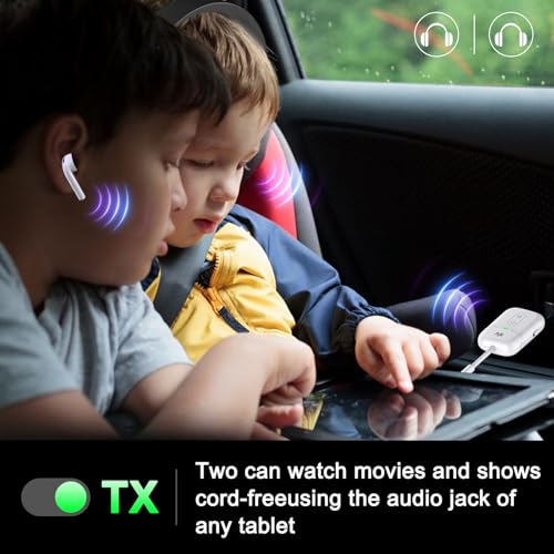 Premium Airplane Bluetooth 5.4 Transmitter Adapter, for 2 AirPods/Headphones,2 in 1 Transmitter Receiver with aptX Low Latency,Wireless Adapter for Flight,TV,Gym,Tablets Car Stereo - color: White