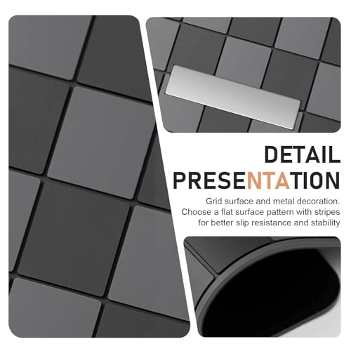 Car Dashboard Non Slip Mat, 11.8" x 5.9" Anti-Slide Grid Sticky Dash Pad, Multifunctional Dashboard Gripping Pad for Cell Phones, Keys, Sunglasses, Electronic Devices (Black & Gray) - color: Black & Gray