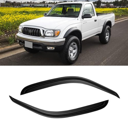Window Visor for 1995-2004 Toyota Tacoma Regular/Standard/Single Cab, Out-Channel Rain Guards Shields Vent Deflector Shade Wind Dark Smoke for 95-04 Tacoma, Outside-Mount, 2PCS - style: For 1995-2004 | Toyota Tacoma | Access/ Regular Cab | Out-Channel