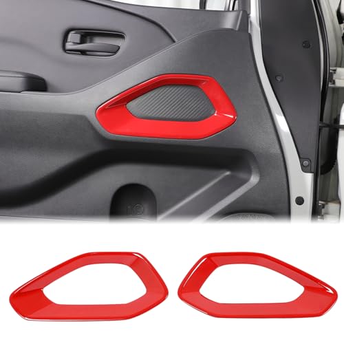 Aunginsy Car Inner Front Door Panel Frame Trim Compatible with Nissan Frontier 2022 2023 2024 2025 Front Side Door Anti-Scratch Panel Look Decorative Cover Protector Sticker ABS Interior Accessories - color: Red