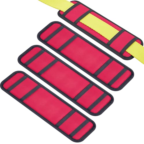 Seenelling 4 Pack Tie Down Strap Protector Sleeve Universal Protective Sleeves for Ratchet Straps Protective Strap Protector, Preventing Damage to Boat Trailers Kayaks Yacht Trucks, 4 x 12'' (Red) - color: Red