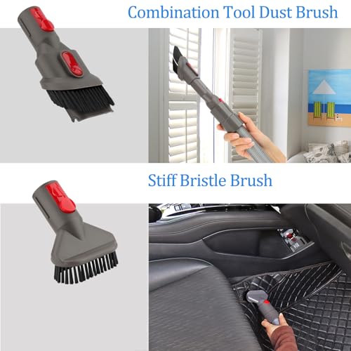 RTop Dryer Vent Cleaner Kit and Attachment Brush Bundle for Dyson Gen 5 V15 V12 V11 V10 V7 V8 Absolute Detect Cyclone Fluffy Mattress Outsize Vacuum Cleaner Accessories Kit Replacement Tools - style: Dryer Hose Bundle Kit Gray