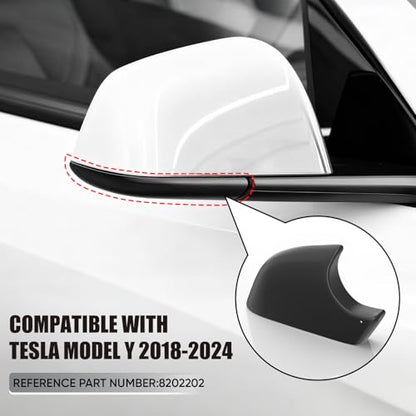 Tesla Model Y Mirror Bottom Cover, Right Passenger Side Lower Rearview Mirror Trim Housing Cap Replacement for 2018-2025 Tesla Model Y Accessories, Black - size: Right