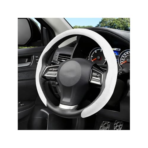 Car Steering Wheel Cover, Comfortable Non-Slip Vehicle Steering Wheel Guard, Scratch-Resistant Automotive Interior Decoration Accessories, Universal for Automobile RV Truck (White) - color: White