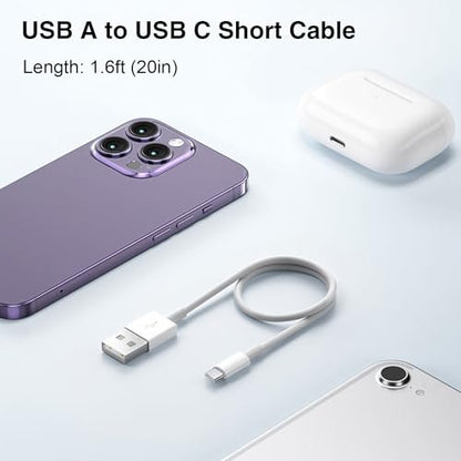 1.5FT Short IPhone 17/17E/16/16E/15 Woven Cable, USB A to USB C CarPlay Charger Cable for iPhone 15 16 17 Pro Max, Plus/Air, iPad 10th Gen, iPad Pro 12.9/11, Air 5th/4th Gen, Mini 6th Charging Cord - size: 1.5ft, style: USB A to USB C