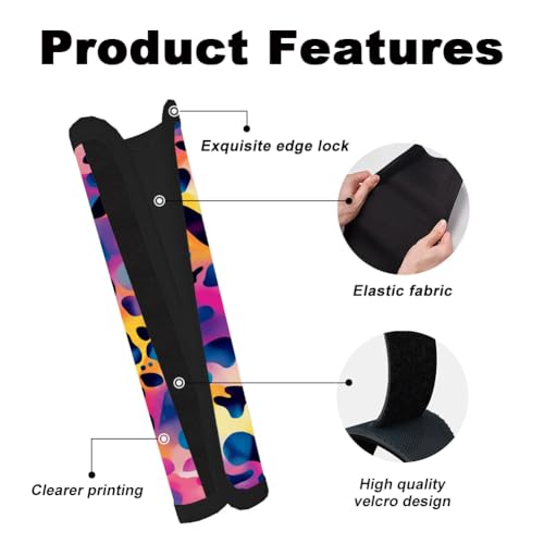 2Pcs Soft Auto Seat Belt Cover Pad Rainbow Leopard Print Car Seatbelt Shoulder Cushion for Comfortable Driving, Compatible with All Cars' Seatbelt and Backpack Straps - color: Texture