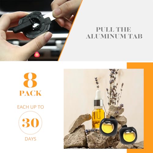 Car Air Freshener Vent Clips, 8 Pack, Provides Long-Lasting Scent, Up to 240 Days, Odor Eliminator (Citrus) - color: Citrus