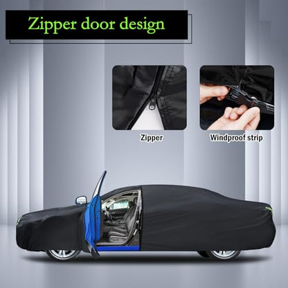 Car Cover Custom Fit for Dodge Charger 2006-2026, Waterproof All Weather Full Exterior Cover Rain Sun Hail Protector Car Cover with Door Zipper - size: Custom Fit for Dodge Charge