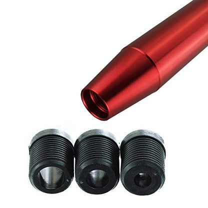 Abfer Long Shifter Knob Car Weighted Gear Stick Shift Knobs Extension Metal Shifting Lever Replace Fit Most Manual Automatic Transmission Vehicle (Red) - color: Red