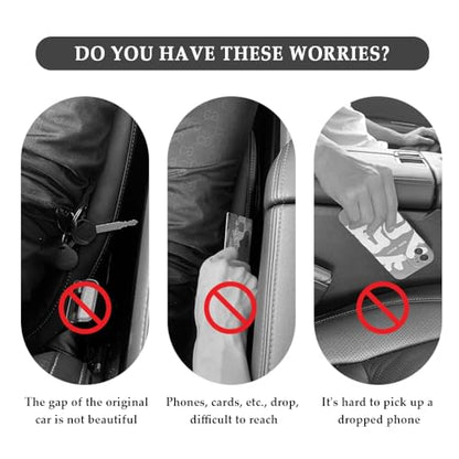 Junecarp 2PCS Car Seat Gap Filler - Elastic Car Seat Gap Filler Organizer Universal for Truck SUV Car Between Seat and Console - Prevent Items from Droping - Add Style to Your Car Accessories - color: Carbon Fiber