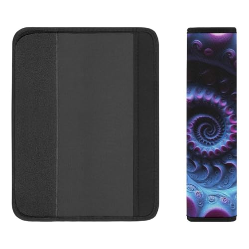 Fashion Car Seat Belt Covers Soft Cushion Pad Car Shoulder Strap Harness Pad Trippy Purple Tie Dye - color: Color860