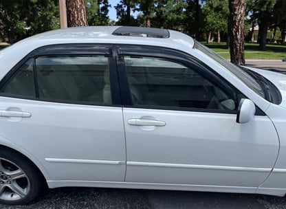 Window Visor Compatible with 2001-2005 Lexus Is300 4 Door, Slim Style Acrylic Smoke Tinted Sun Rain Wind Guards Shield Vent by IKON MOTORSPORTS, 2002 2003 2004
