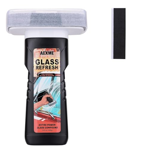 Windshield Oil Film Remover, Car Glass Cleaner Tool for Windshield & Windows, Remove Water Spots, Rain Marks, Haze & Grime, Anti Glare Streak Free Auto Window Cleaner, Improve Night Driving Visibility
