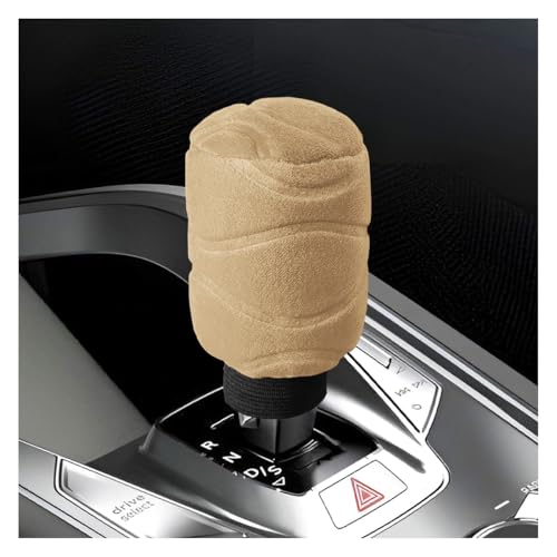 Car Gear Shift Knob Cover, Universal Automotive Gear Lever Handle Protector Cover, Vehicle Stick Shifter Cover Car Interior Decoration Accessories for Most Cars, SUVs, Trucks (Beige) - color: Beige