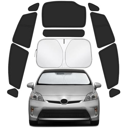 Car Window Shades for Toyota Prius 2010-2015 Accessories (Not Prius C or Prius V) - Full Set 11PCS Side Window Sunshades with Memory Frame & Blackout Fabric, Privacy UV Shield for Camping/Travel - size: Fit for Toyota Prius 2010-2015