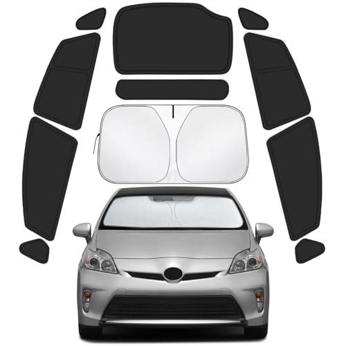Car Window Shades for Toyota Prius 2010-2015 Accessories (Not Prius C or Prius V) - Full Set 11PCS Side Window Sunshades with Memory Frame & Blackout Fabric, Privacy UV Shield for Camping/Travel - size: Fit for Toyota Prius 2010-2015