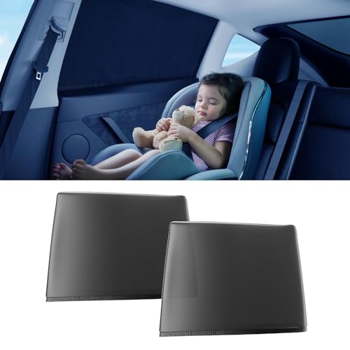 DMJN Car Window Shades for Baby (100% UV & Sun Block) Car Side Windows Covers Sun Shades for Baby in Car,Easy-Install Nano Ice-Crystal Coating-Universal Fit (Medium),2 Pack