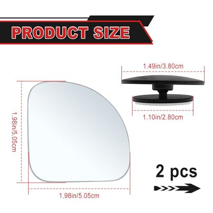 2-Pack Universal HD Blind Spot Mirrors, 360° Adjustable Frameless Convex Rear View Mirror for Cars, Trucks, SUVs, and Vans - Fan Shaped Side Mirrors Car Accessories (fan shape) - style: fan shape