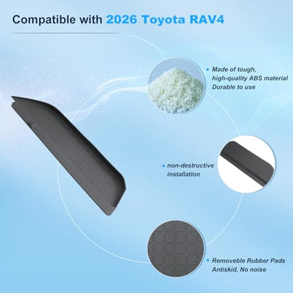 (3PCS)2026 R AV4 Center Console Organizer For 2026 Toyota R AV4 Wireless Charging Pad & Shifter Front Mats & Passenger Dash Tray 2026 R AV4 Accessories Anti-Slip Silicone Liner Mat Set 6th Gen R AV4 - color: Black17