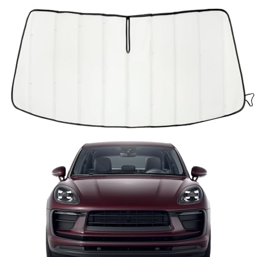 Windshield Sun Shade for Por-sche Ma-can 2015-2026, Front Window Visor Accessories, Accordion Folding Design Blocks Heat & UV Rays Maintain Cool Interior and Save Space - size: Por-sche Ma-can 2015-2026
