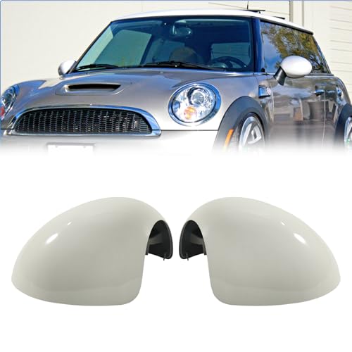 Mirror Cover for MINI Cooper R55 R56 R57 R58 R59 R60 R61 2007-2016 Manual Folding Mirrors Side Mirror Caps(White) - color: White